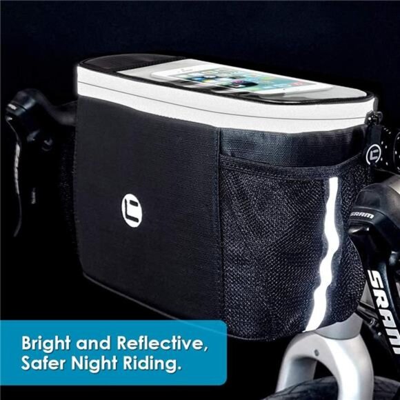 Bike Handlebar Insulated Bag, Bike Front Phone Bag Cooler Storage Pouch - Picture 5 of 7